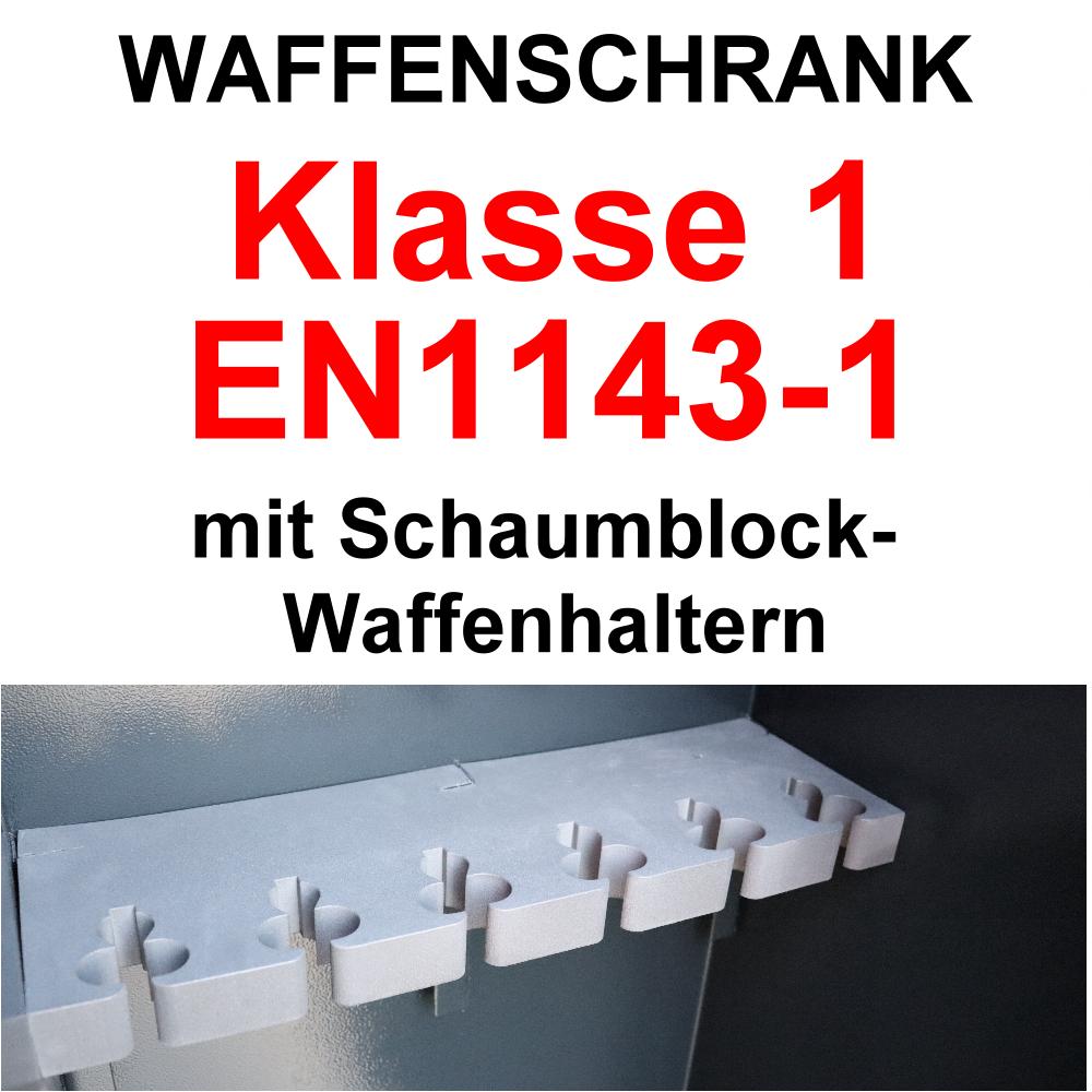 Waffenschrank Klasse 1 mit Schaumblock-Waffenhaltern