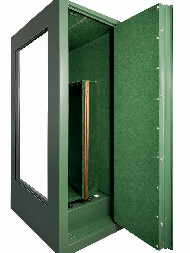 Glaswaffenschrank Vitrine Murmeltier in grün