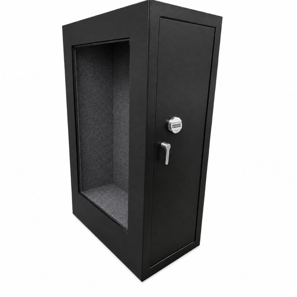 Glaswaffenschrank Vitrine Murmeltier im Farbton schwarz