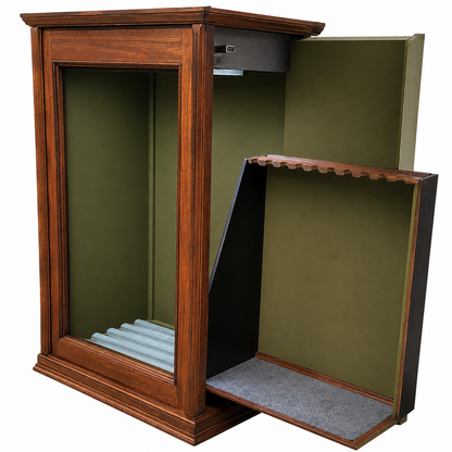 Waffenvitrine Waffenschrank aus Glas mit Holzumbau FISCHOTTER Klasse 1 EN1143-1