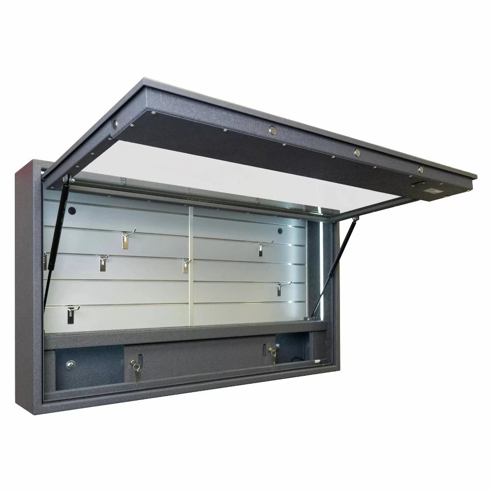 Wandwaffenvitrine Lombardei offen